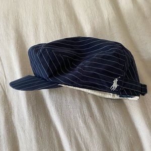 Railroad pinstripe polo hat